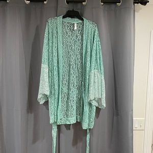 Mint and silver lingerie robe- size 14/16